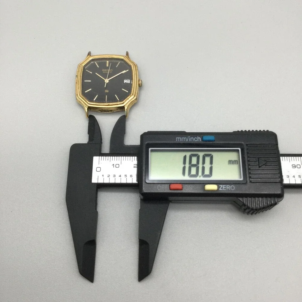 Vintage Seiko 8222-5109 Mens Watch 31mm Black Dial Gold Tone Date For Parts